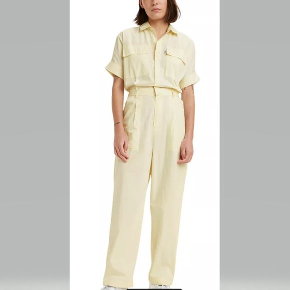 Levis Premium Cotton Lorelei Jumpsuit in Transparent Yellow utilitarian Size XL - Picture 6 of 12